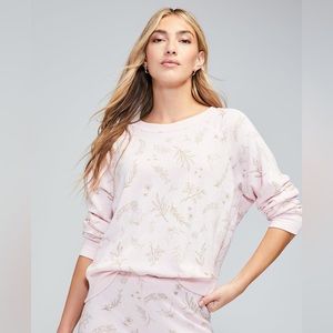 Wildfox Pink Mistletoe Sommers Print Sweatshirt